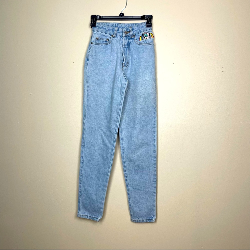 Mickey Unlimited Embroidered Denim Jeans Juniors SIze 1 Disney Minnie Mouse